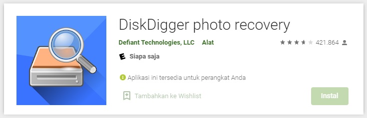 DiskDigger photo recovery Aplikasi Mengembalikan Foto yang Terhapus