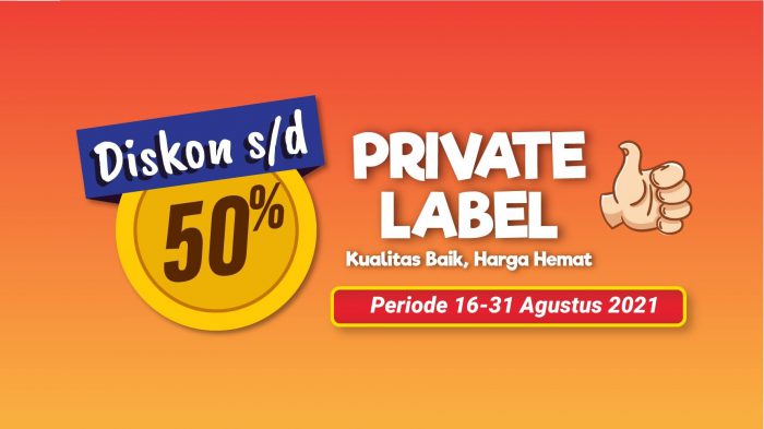 Diskon 50%, Promo Alfamart Private Label 16-31 Agustus 2021