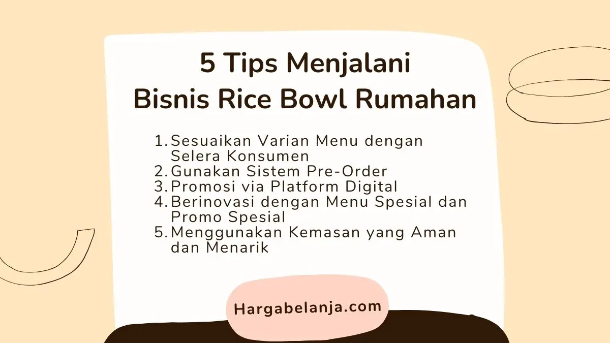 5 Tips Menjalani Bisnis Rice Bowl Rumahan Agar Sukses Hargabelanja.com