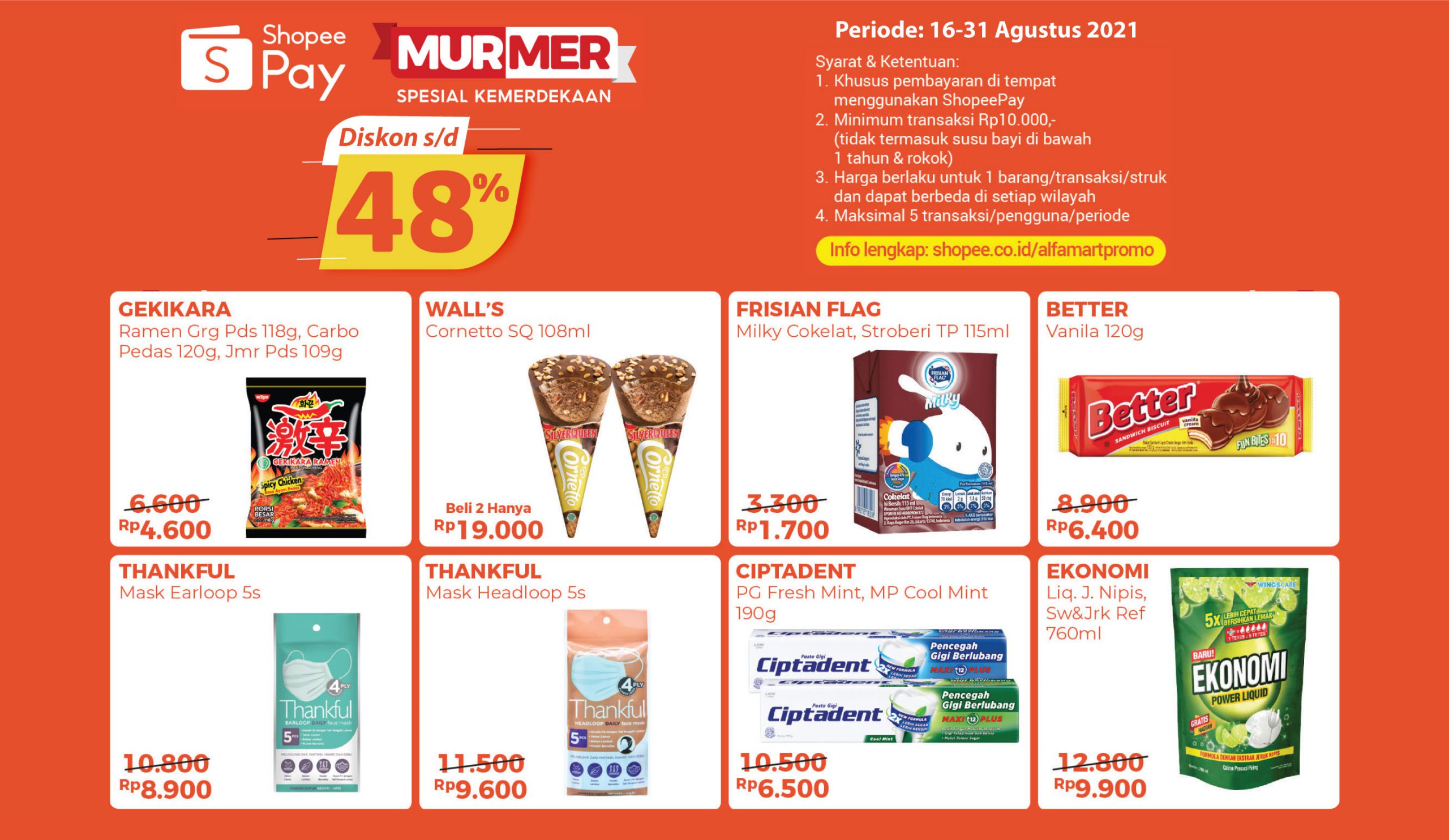 Katalog Produk Promo Alfamart ShopeePay MurMer 16-31 Agustus 2021 Spesial Kemerdekaan