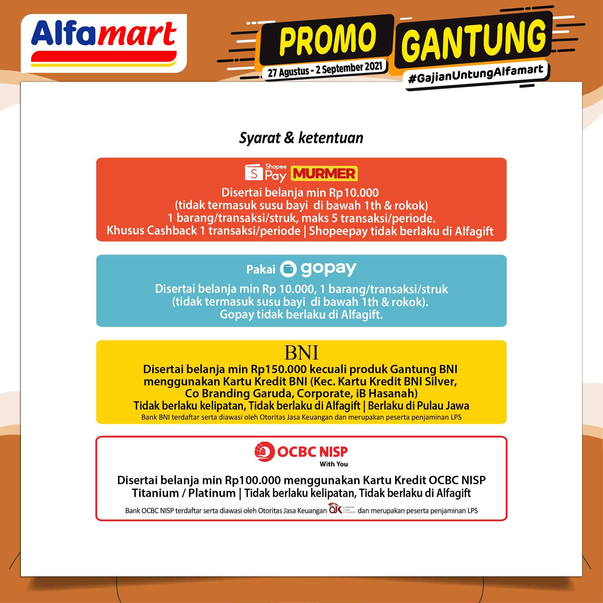 Promo Gantung Alfamart Periode 27 Agustus - 2 September 2021