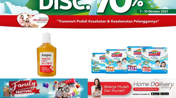 Katalog Weekend Promo Transmart Diskon 70% Hanya 4 Hari 7-10 Oktober 2021 Terbaru