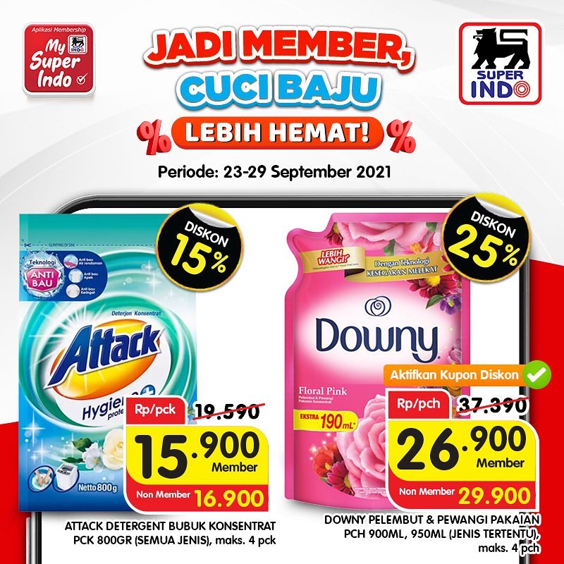 Promo Member My Super Indo 23-29 September 2021 Disc. 40%