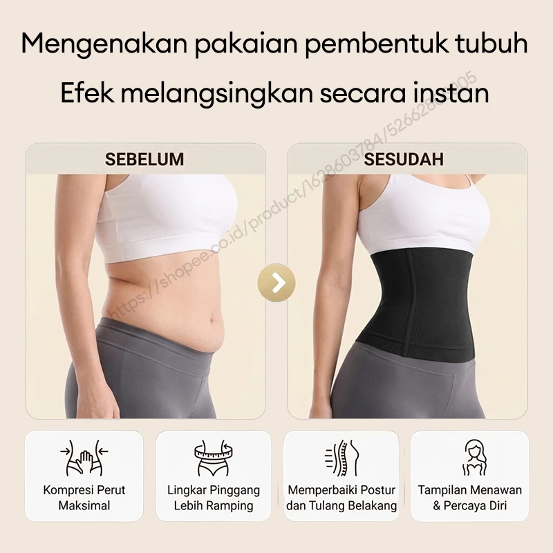 Korset Stagen Pengecil Perut Korset Pembentuk Tubuh Pelangsing Wanita Korset Pasca Melahiran Pelangsing Body Slimming 52 - foto 6