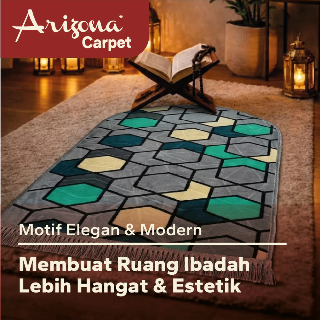 Sajadah Arizona Qubah Ukuran 60x110cm Busa Empuk Motif Minimalis Anti Slip - foto 5