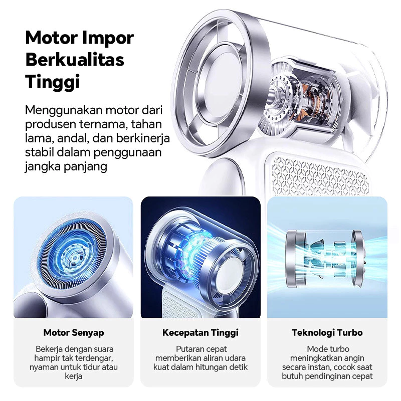 Mini Super Kencang Kipas LED Angin Tangan Genggam Turbo Dengan Daya 100gigi Strong Wind Fan Tahan Lama Yang Dapa Disesua - foto 6