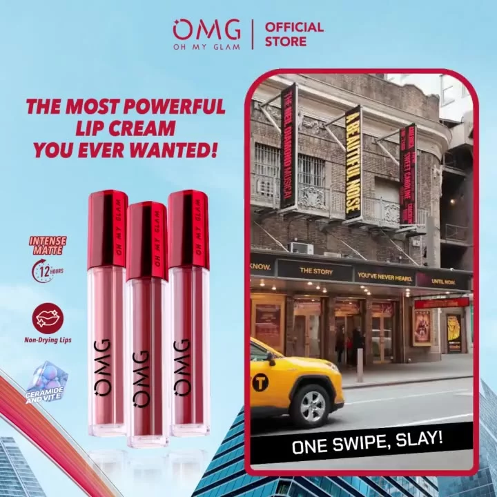 OMG OH MY GLAM Mattelast Lip Cream 2.9 g - Lip Cream Matte | Merah Jingga Official - foto 3