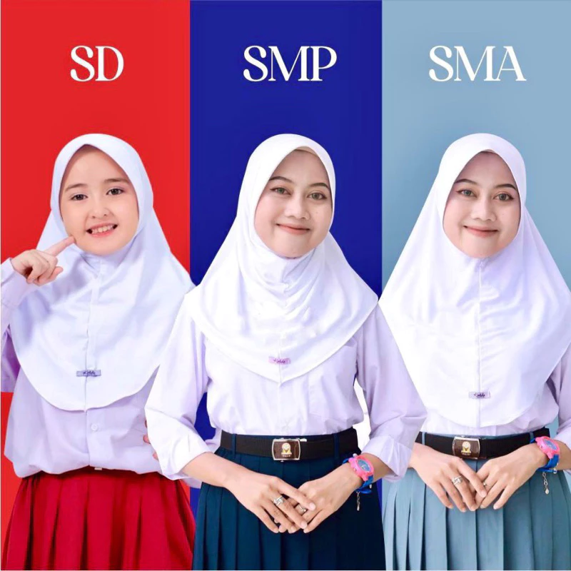 Hijab Anak Sekolah SD-SMP-SMA //Hijab instan sport Olahraga Pinguin Jersey Premium - foto 3