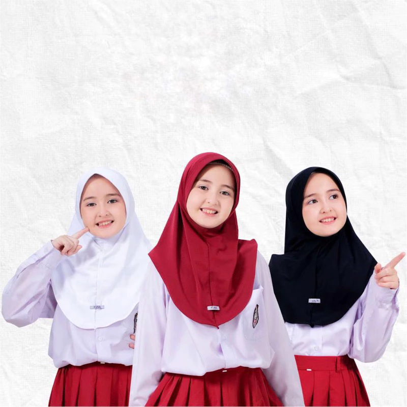 Hijab Anak Sekolah SD-SMP-SMA //Hijab instan sport Olahraga Pinguin Jersey Premium - foto 4