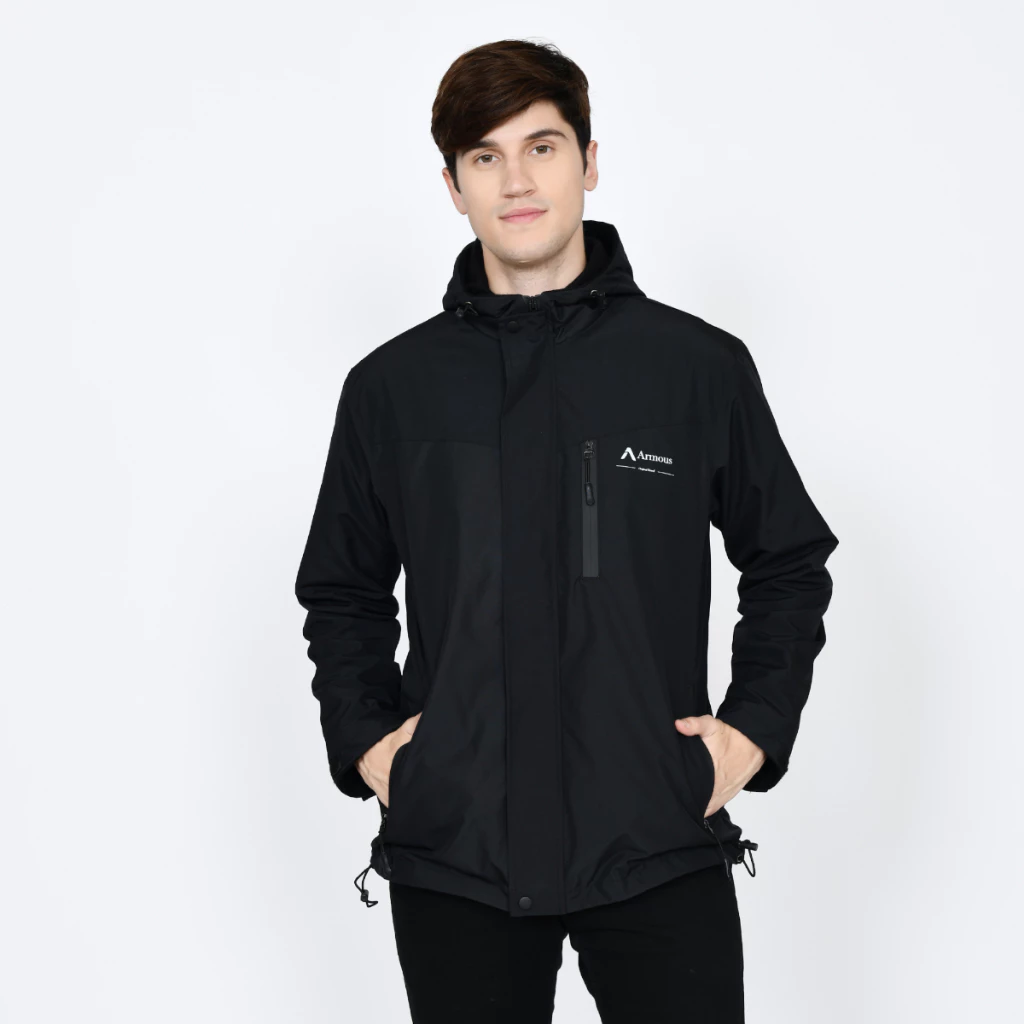 Armous Jaket Parasut Pria Windbreakers Outdoor Waterproof Bahan Taslan Premium - foto 4