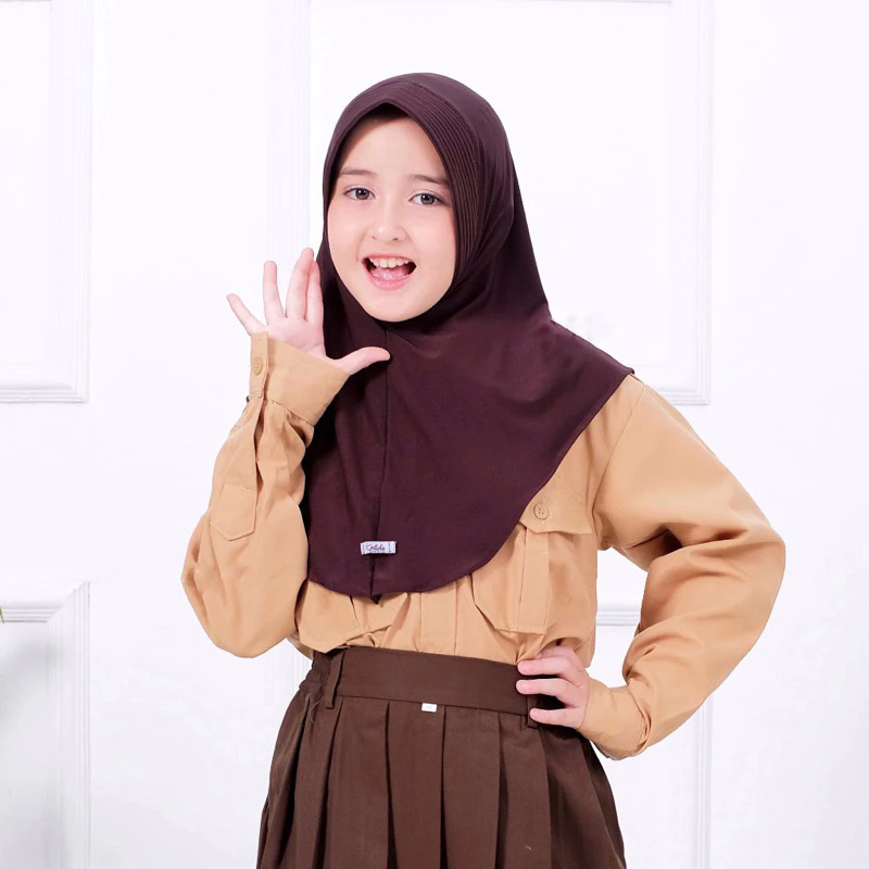 Hijab Anak Sekolah SD-SMP-SMA //Hijab instan sport Olahraga Pinguin Jersey Premium - foto 6
