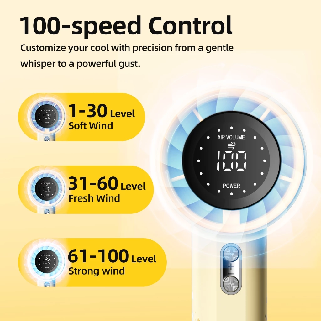 [GOOJODOQ × nailoong] GFS001 kipas 100 Gear Wind High-speed Turbo kipas angin Digital Display kipas - foto 6