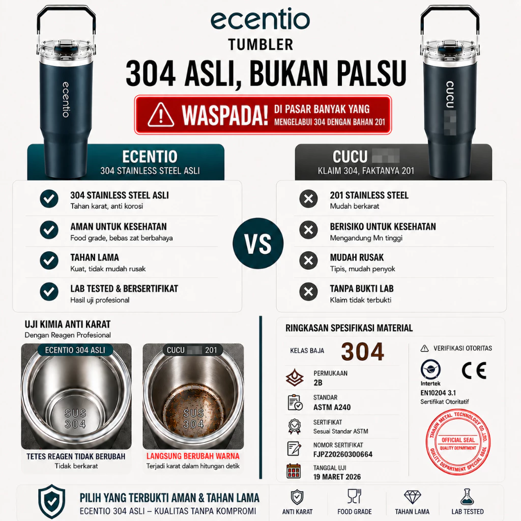[Keep Cold 24 Hours] ecentio tumbler Stainless olahraga Vacuum 900ml tumbler tahan panas dingin 24 jam tumbler aesthetic - foto 5