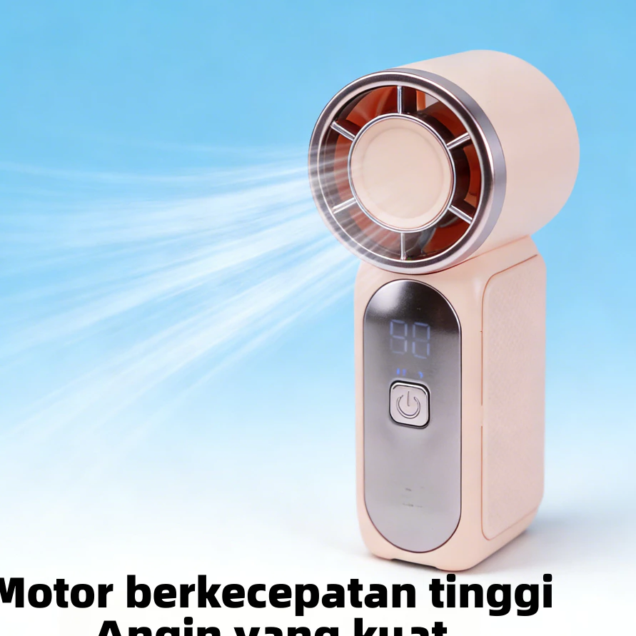 Kipas Turbo Viral FULKOM FF688: Ukuran Saku Angin Sejuk! 100 Tingkat Kecepatan + Layar Digital Digital LED - 2000mAh pak - foto 6