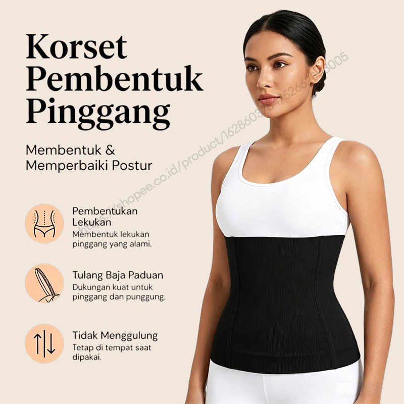 Korset Stagen Pengecil Perut Korset Pembentuk Tubuh Pelangsing Wanita Korset Pasca Melahiran Pelangsing Body Slimming 52 - foto 4