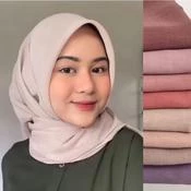 Hijab Paris Jadul Jahit 4 Sisi Segi Empat Jilbab Voal Kerudung Segi Empat Premium Lembut Halus Nyaman Dipakai - foto 4