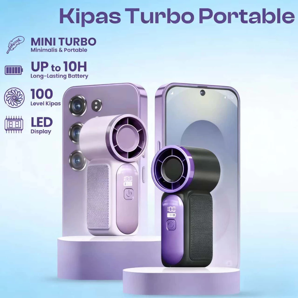 Mini Super Kencang Kipas LED Angin Tangan Genggam Turbo Dengan Daya 100gigi Strong Wind Fan Tahan Lama Yang Dapa Disesua