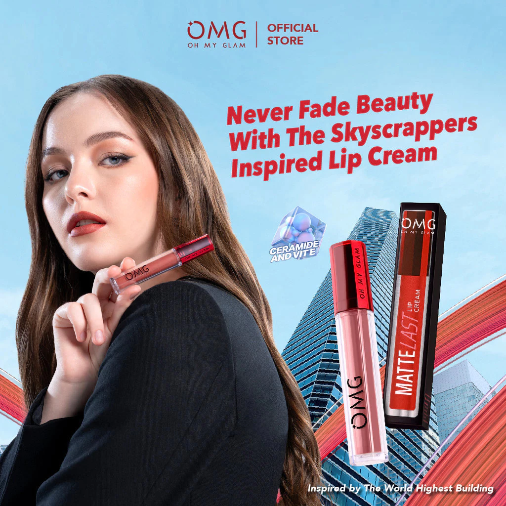 OMG OH MY GLAM Mattelast Lip Cream 2.9 g - Lip Cream Matte | Merah Jingga Official - foto 6