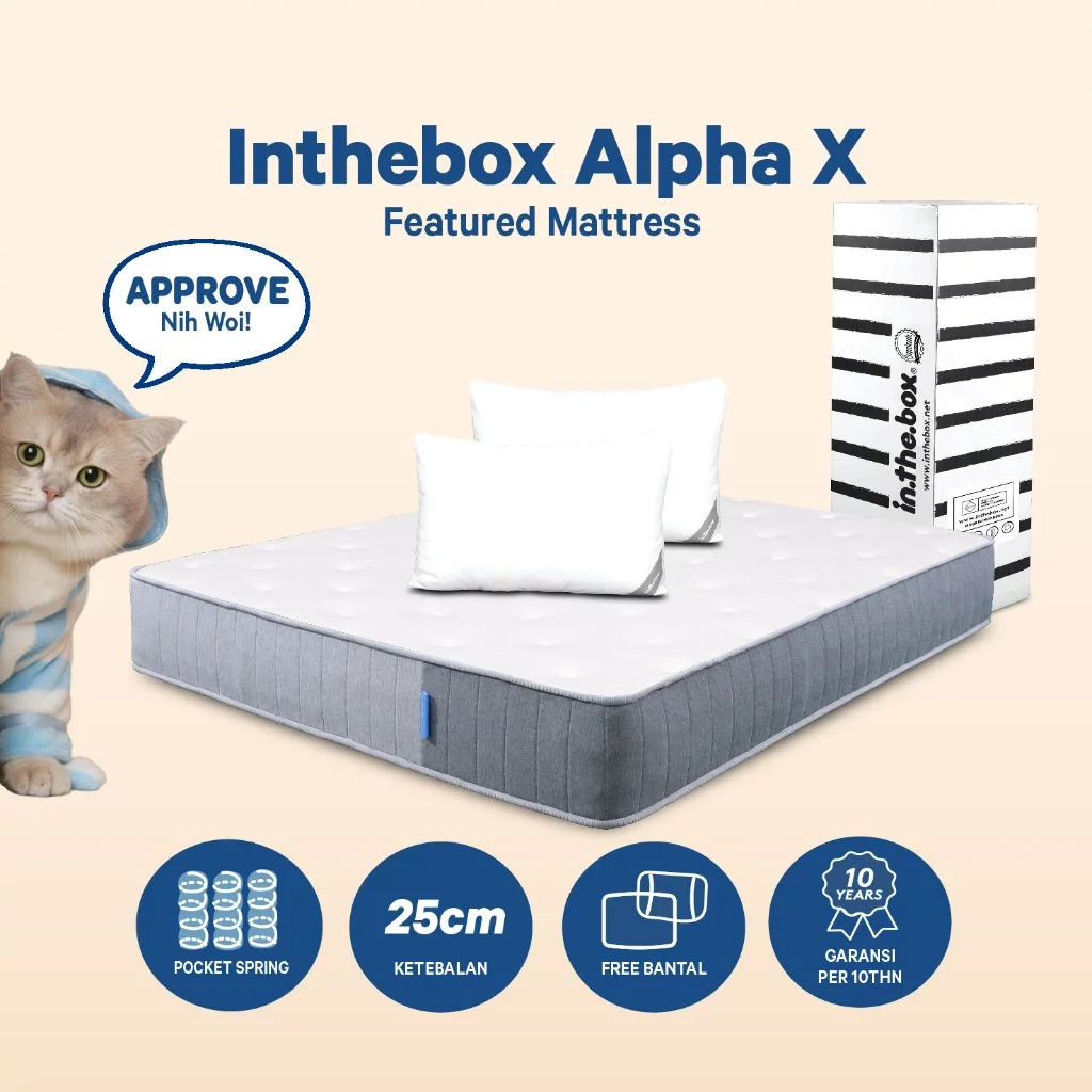 INTHEBOX ALPHA X - Kasur Springbed Pocket Spring Quilting Supersoft Tinggi 25 cm - FREE Bantal - Ukuran kasur 90x200, 10 - foto 6